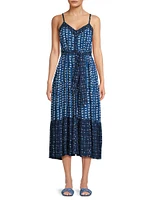Addyson Abstract Cotton-Blend Tie-Waist Midi-Dress