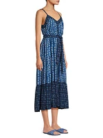 Addyson Abstract Cotton-Blend Tie-Waist Midi-Dress