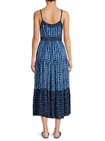 Addyson Abstract Cotton-Blend Tie-Waist Midi-Dress