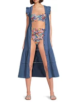 Emily Belted Cotton A-Line Midi-Dress