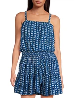 Dani Abstract Cotton-Blend Poplin Top