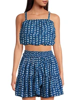 Dani Abstract Cotton-Blend Poplin Top