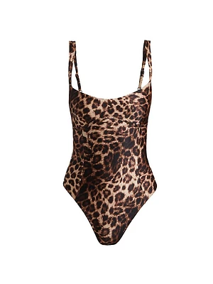 Sweetheart Satin Leopard Bodysuit