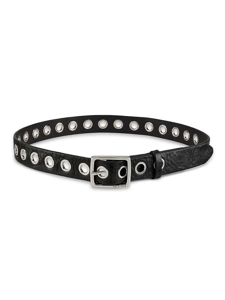Leather Boyfriend Grommet Belt