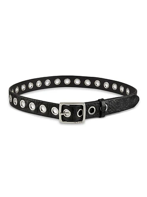 Leather Boyfriend Grommet Belt