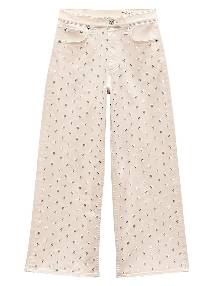 Andi Faux Pearl High-Rise Wide-Leg Pants