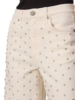 Andi Faux Pearl High-Rise Wide-Leg Pants