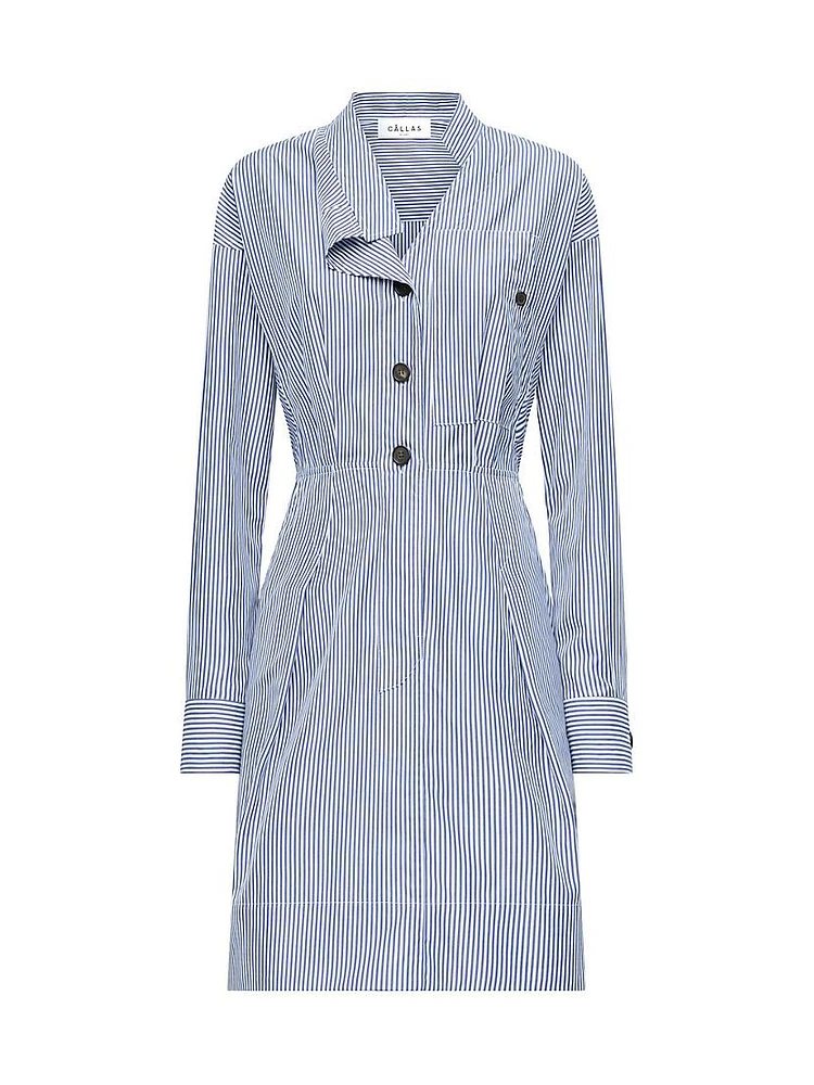 Hardy Long Sleeve Asymmetrical Button Front Shirt Dress