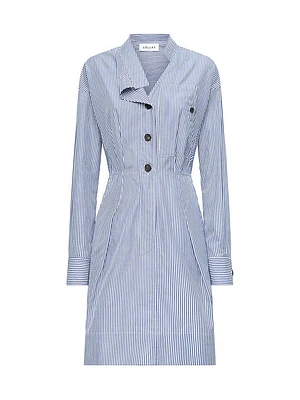 Hardy Long Sleeve Asymmetrical Button Front Shirt Dress