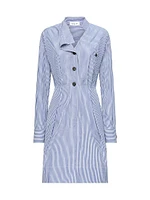 Hardy Long Sleeve Asymmetrical Button Front Shirt Dress