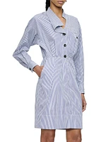 Hardy Long Sleeve Asymmetrical Button Front Shirt Dress