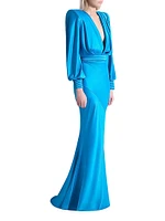 Betsey Stretch-Satin Gown