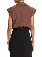 Belted Wrap-Style Bodysuit