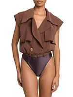 Belted Wrap-Style Bodysuit