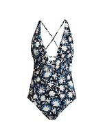 Dioni Floral Plunge One-Piece Swimsuit