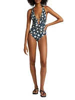 Dioni Floral Plunge One-Piece Swimsuit