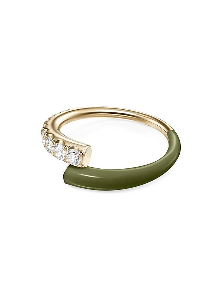 Lola 18K Yellow Gold, Enamel & 0.53 TCW Diamond Ring