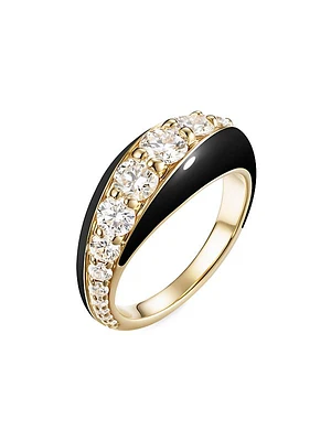 Remi 18K Yellow Gold, Enamel & 1.51 TCW Diamond Ring