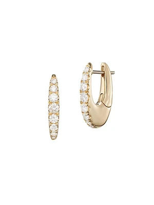 Lulu Small 18K Yellow Gold & 1.95 TCW Diamond Hoop Earrings