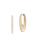 Lulu Small 18K Yellow Gold & 1.95 TCW Diamond Hoop Earrings