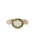 Lenox Reign 18K Yellow Gold, Enamel & 0.40 TCW Diamond Ring