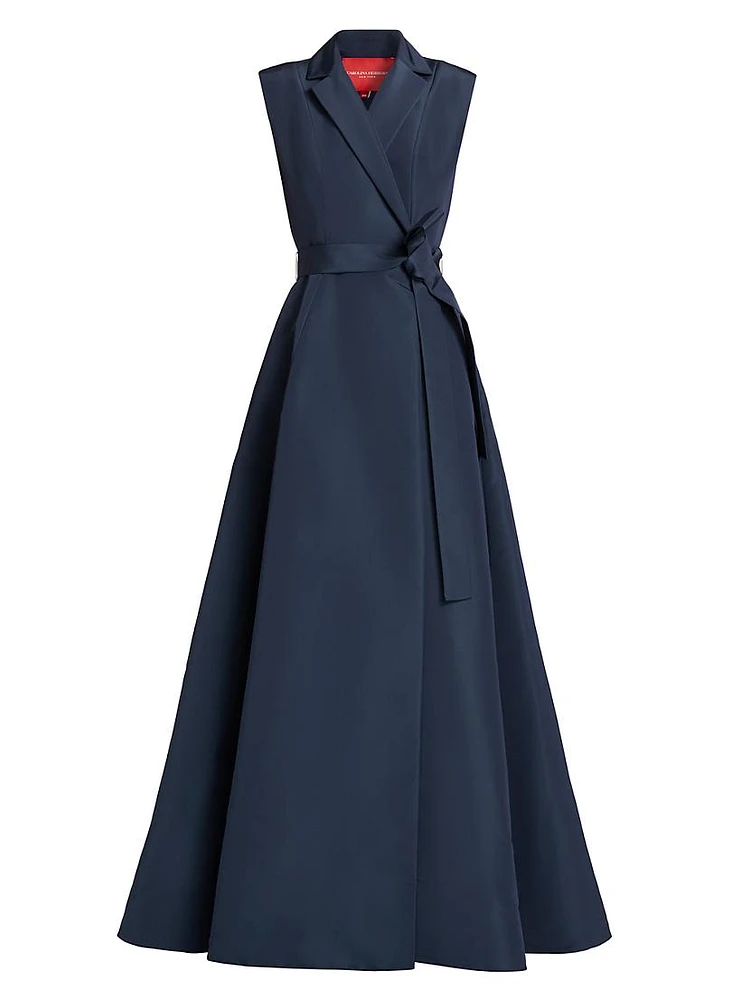Sleeveless Silk Trench Gown