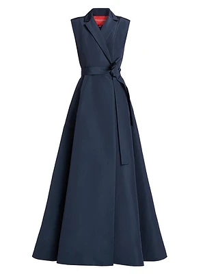 Sleeveless Silk Trench Gown