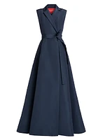 Sleeveless Silk Trench Gown