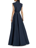 Sleeveless Silk Trench Gown