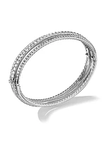 Pavé Crossover Three Row Bracelet in 18K Gold