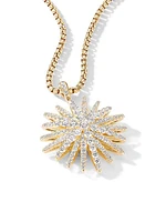 Starburst Pendant in 18K Gold with Full Pavé Diamonds