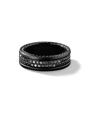 Streamline Two Row Band Ring in Black Titanium, 6.5MM