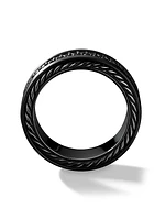 Streamline Two Row Band Ring in Black Titanium, 6.5MM