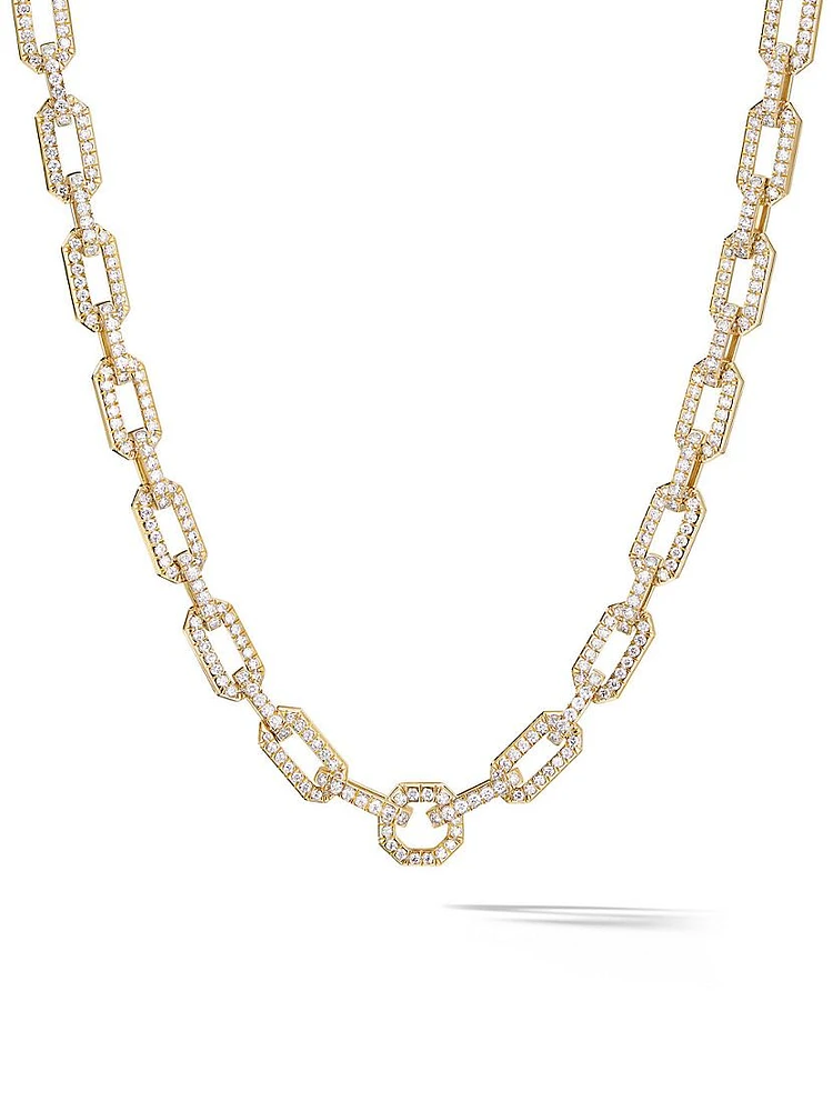 Pavé Chain Necklace 18K Yellow Gold