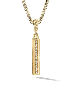 Barrel Amulet in 18K Yellow Gold with Diamonds, 27MM