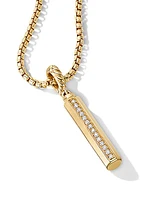 Barrel Amulet in 18K Yellow Gold with Diamonds, 27MM