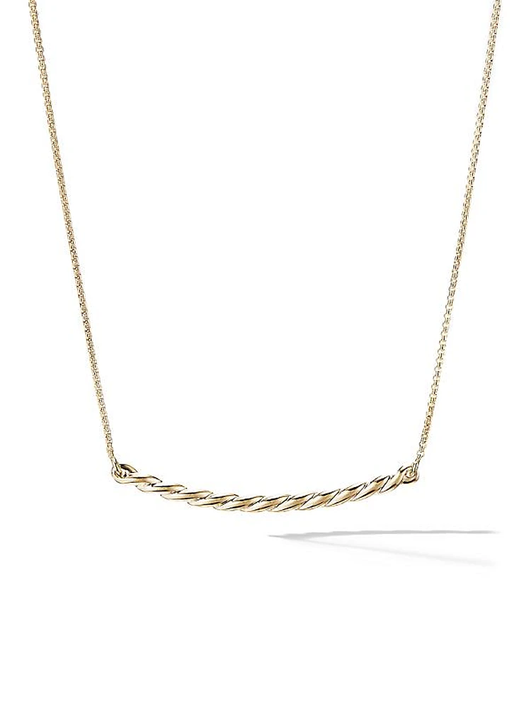 Petite Station Necklace in 18K Yellow Gold, 1MM