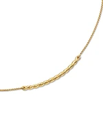 Petite Station Necklace in 18K Yellow Gold, 1MM