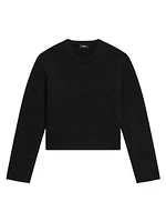 Wool Rib-Knit Boxy Sweater