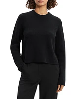Wool Rib-Knit Boxy Sweater