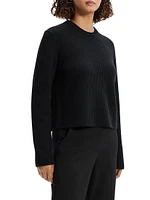 Wool Rib-Knit Boxy Sweater