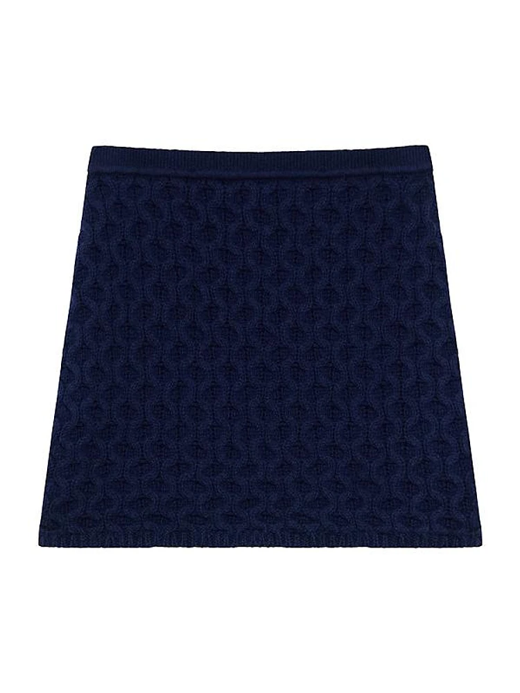 Cable-Knit Wool-Cashmere Miniskirt