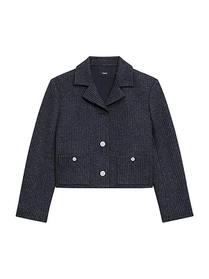 Wool-Blend Boxy Crop Jacket