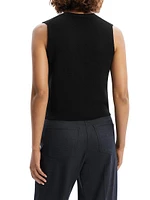 Wool-Blend Knit Button-Front Vest