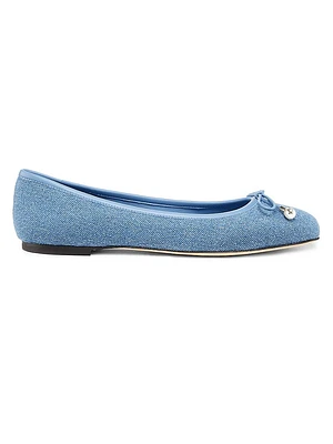 Elme Embellished Denim Ballet Flats