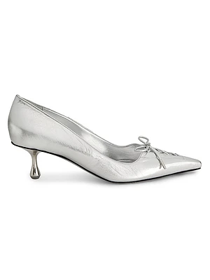 Scarlett 50MM Vintage Metallic Leather Pumps