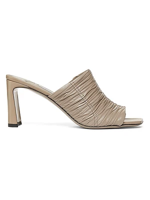 Lua 75MM Ruched Leather Mules