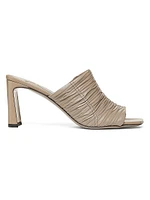 Lua 75MM Ruched Leather Mules