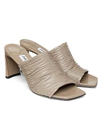 Lua 75MM Ruched Leather Mules