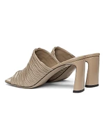 Lua 75MM Ruched Leather Mules
